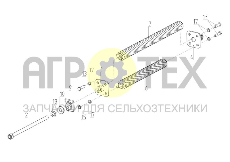 Чертеж Блок пружин (РСМ-100.70.00.550)